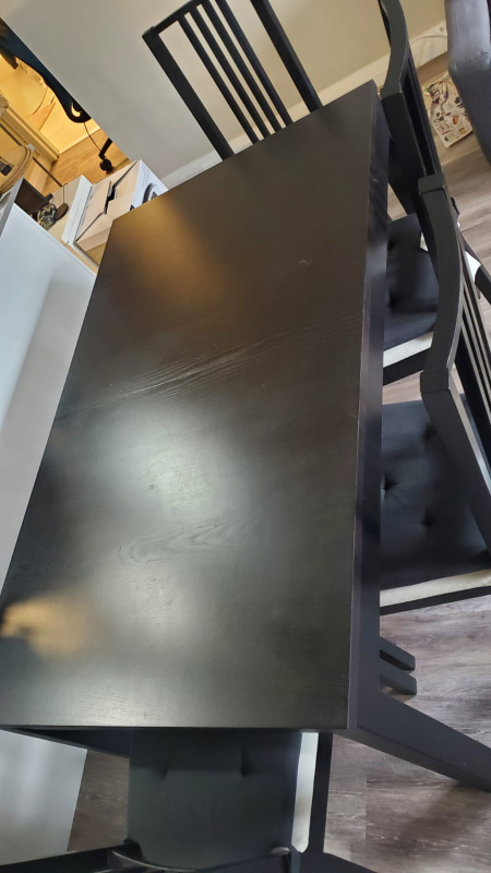 Black Extendable Dining Table and Four Chairs - photo 2