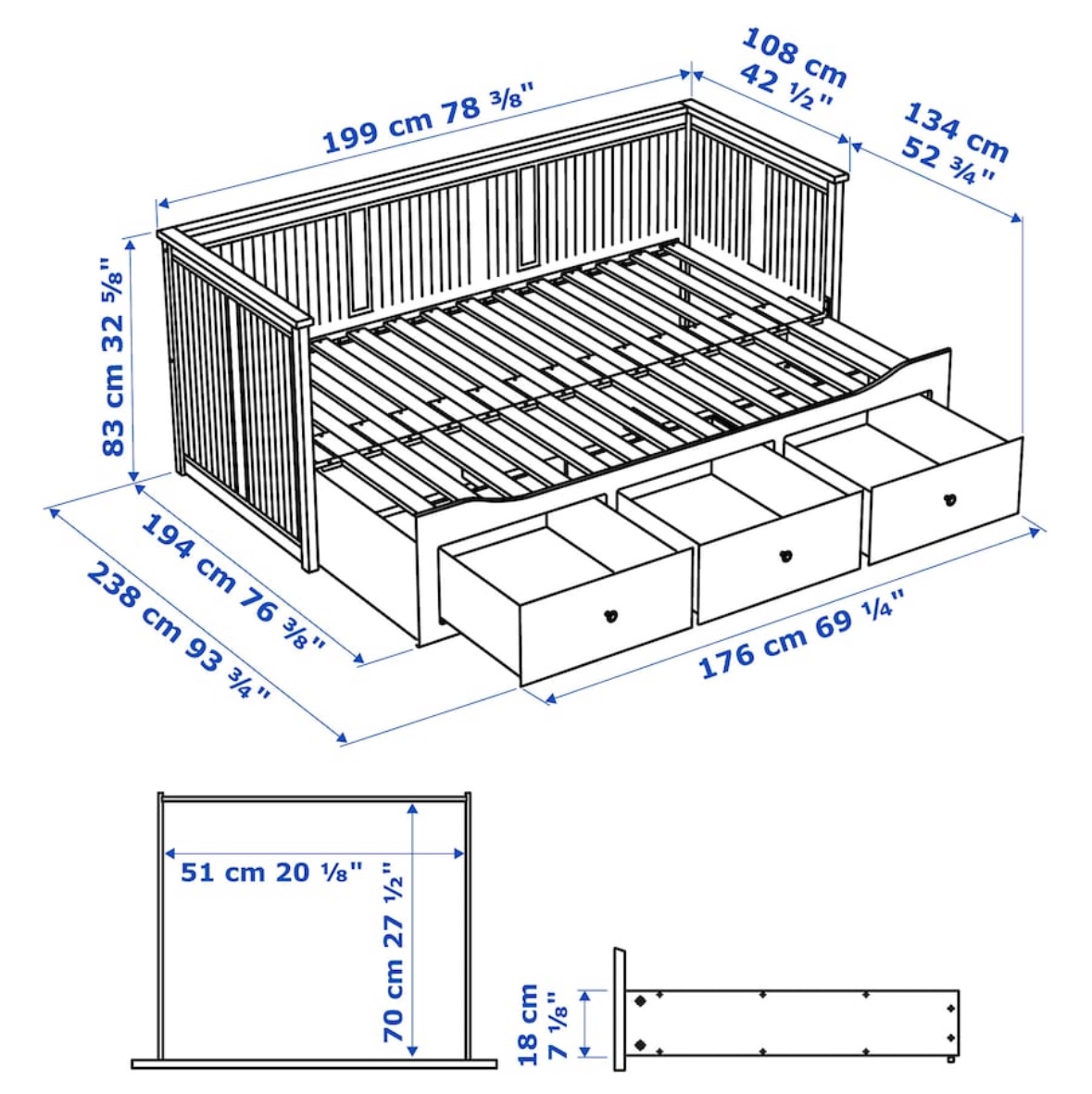 Day Bed with Storage & 2 Mattresses - photo 3