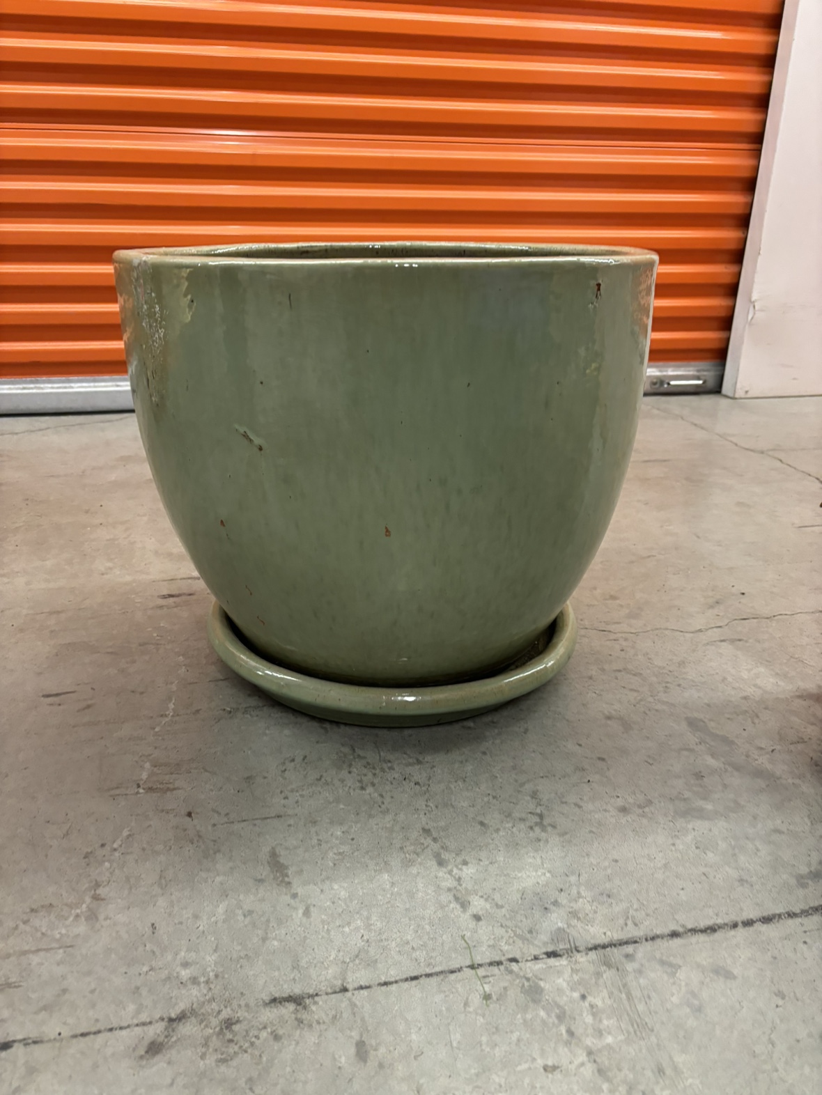 Large Green Ceramic Planter