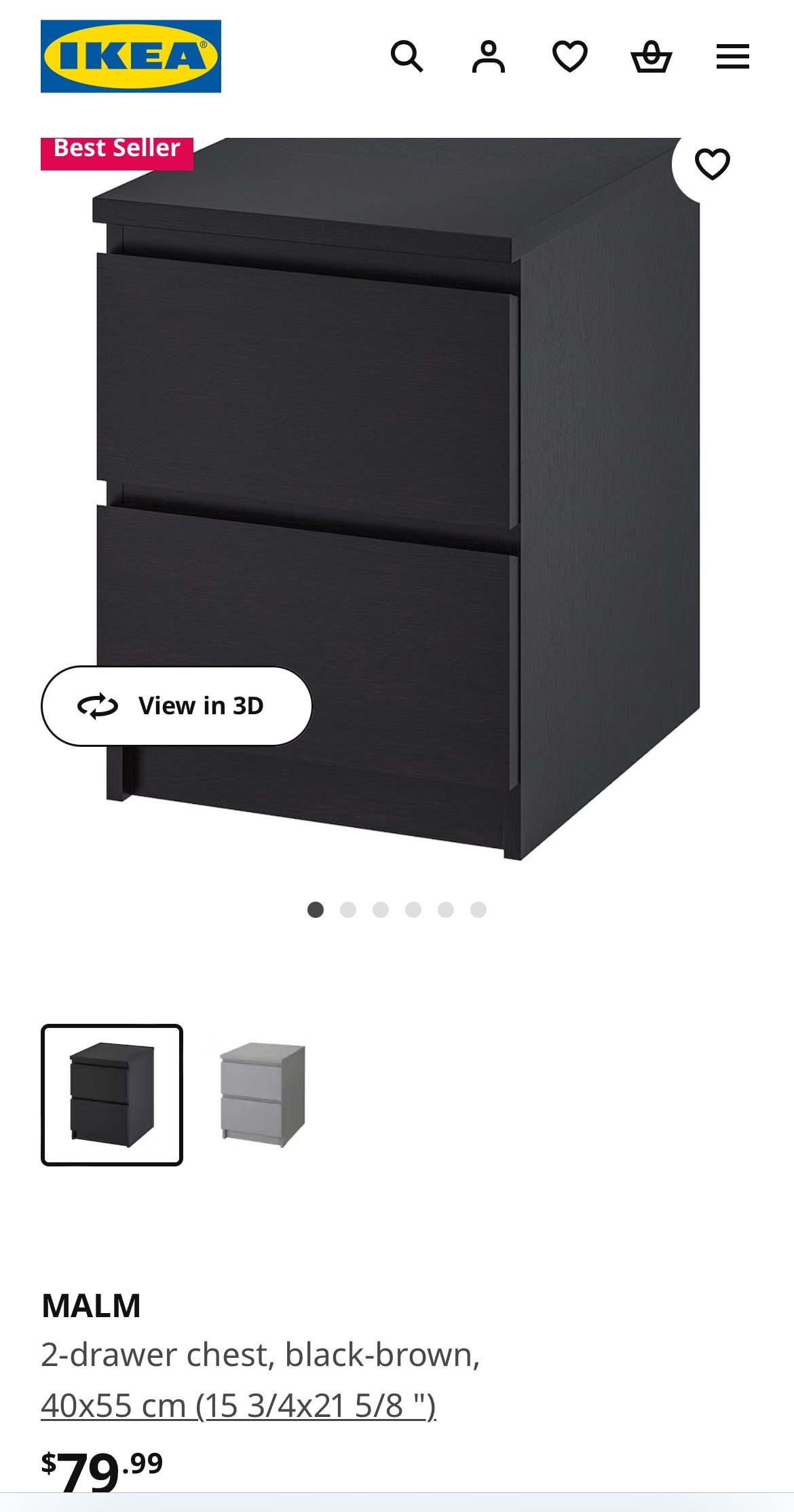 2 IKEA MALM 2-Drawer Nightstand set of two - photo 3