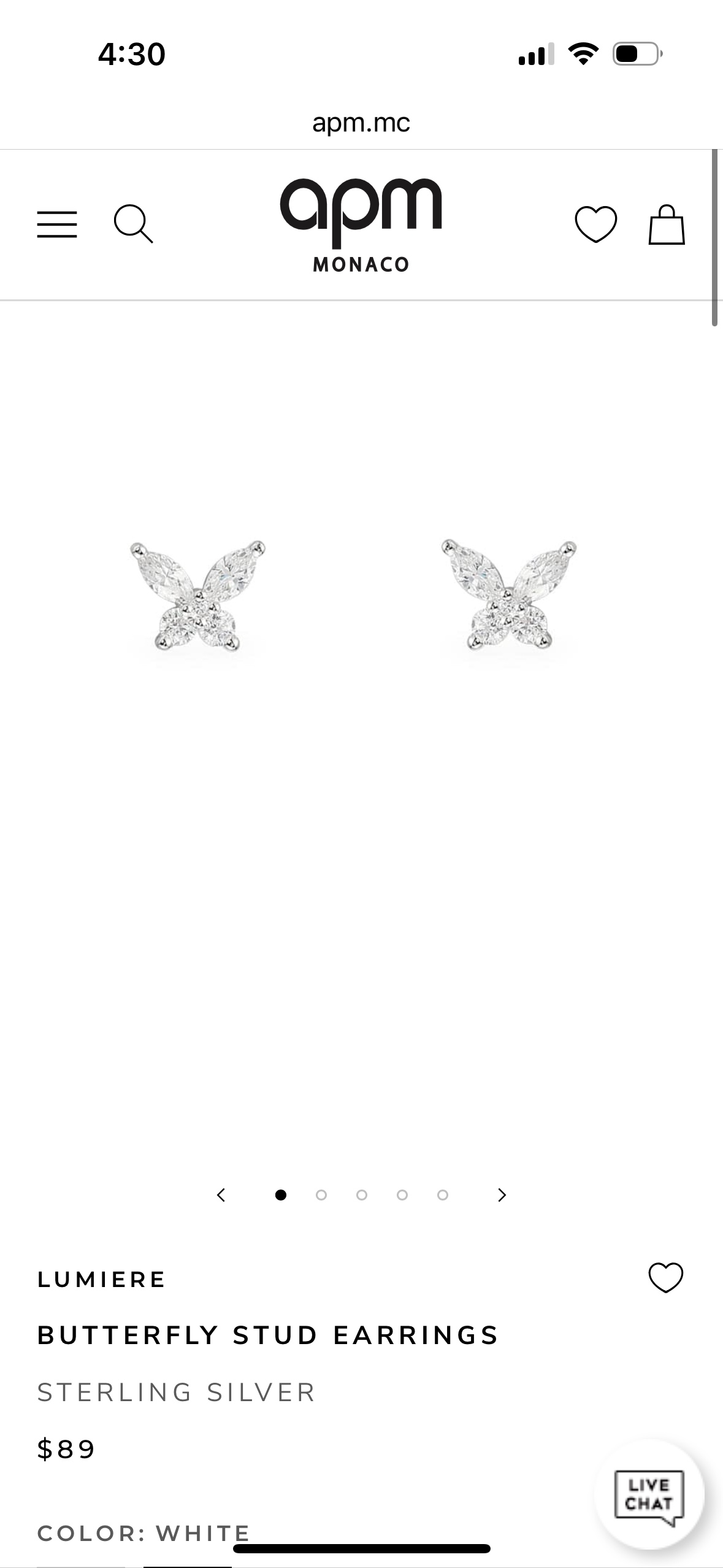 APM Monaco BUTTERFLY STUD EARRINGS