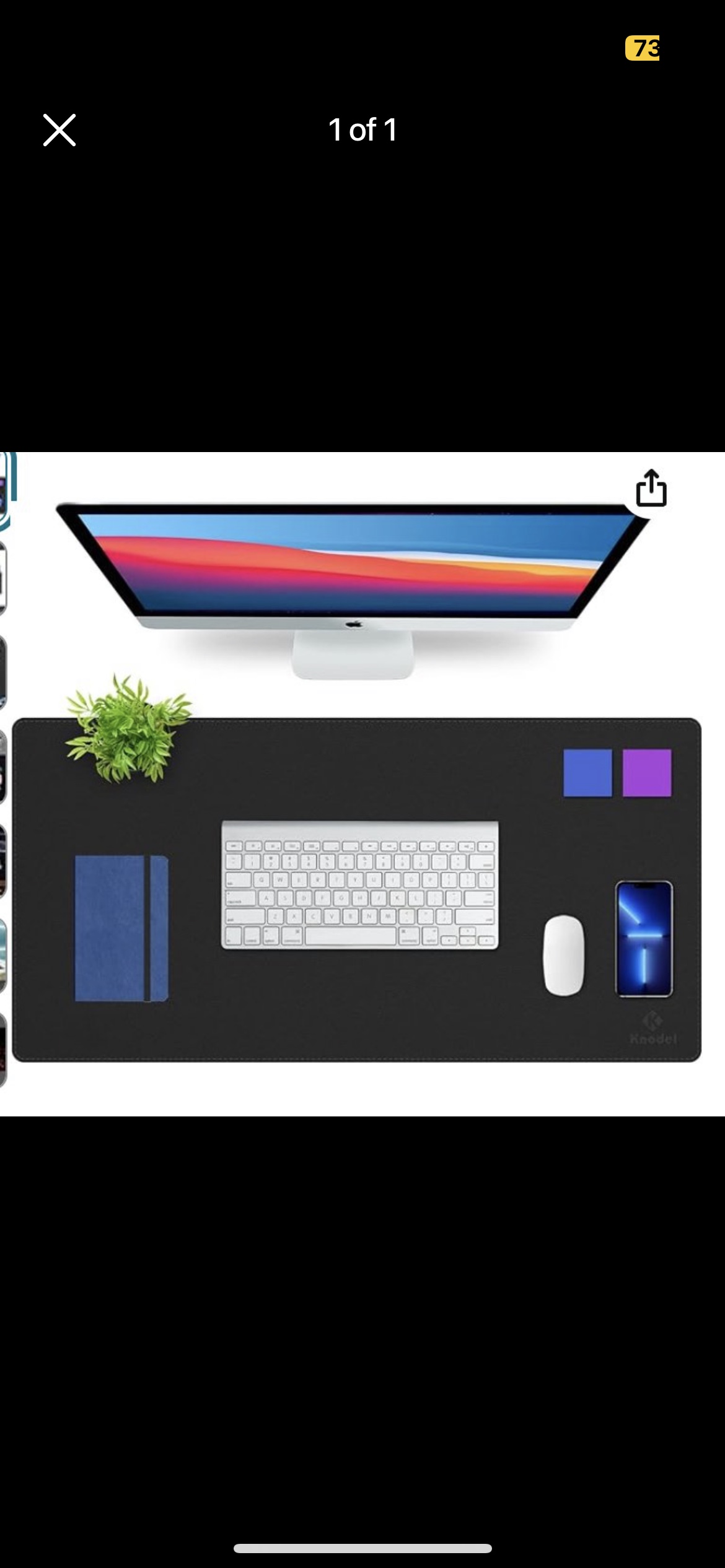 Black desk mat