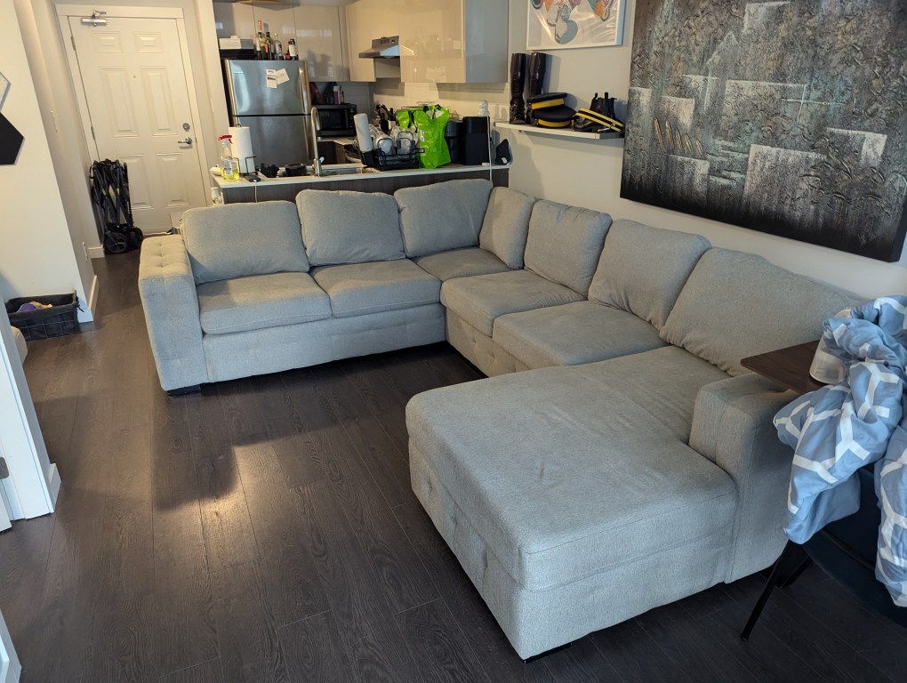 Sectional Couch with Storage Ottoman