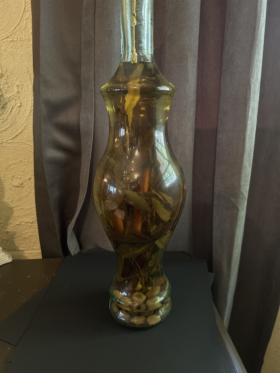 Glass Bottle of Olive Oil with Herbs - photo 3