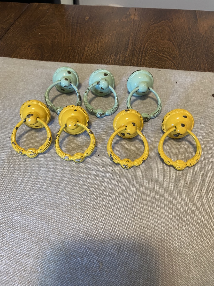 Set of 7 Vintage Ring Drawer Pulls