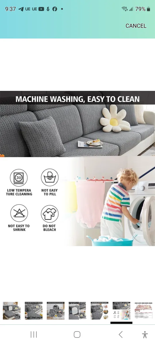 Brand new sectional sofa stretch. covers . Grey. image indicator(5)