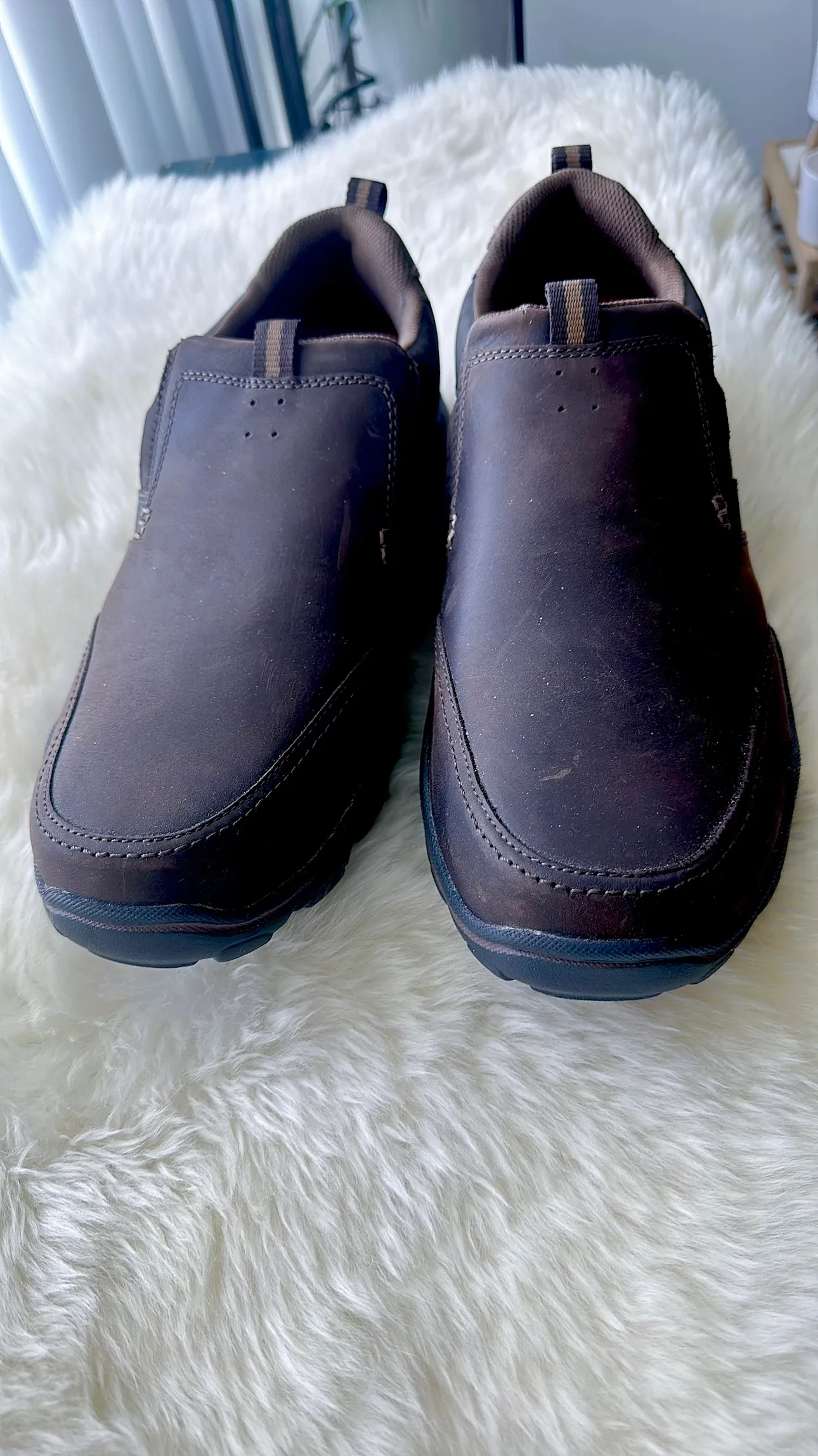 Skechers Relaxed Fit Memory Foam Brown Slip On Shoes image indicator(2)