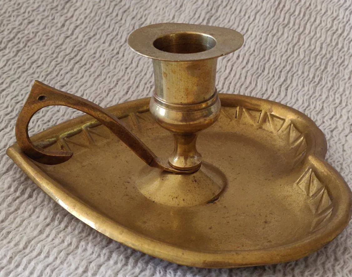 Vintage Brass Heart Shaped Candlestick thumbnail