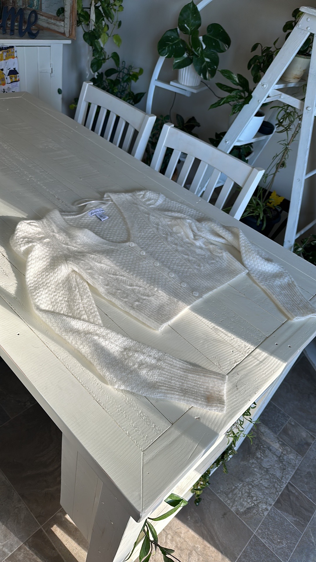 White Knit Cardigan - photo 4