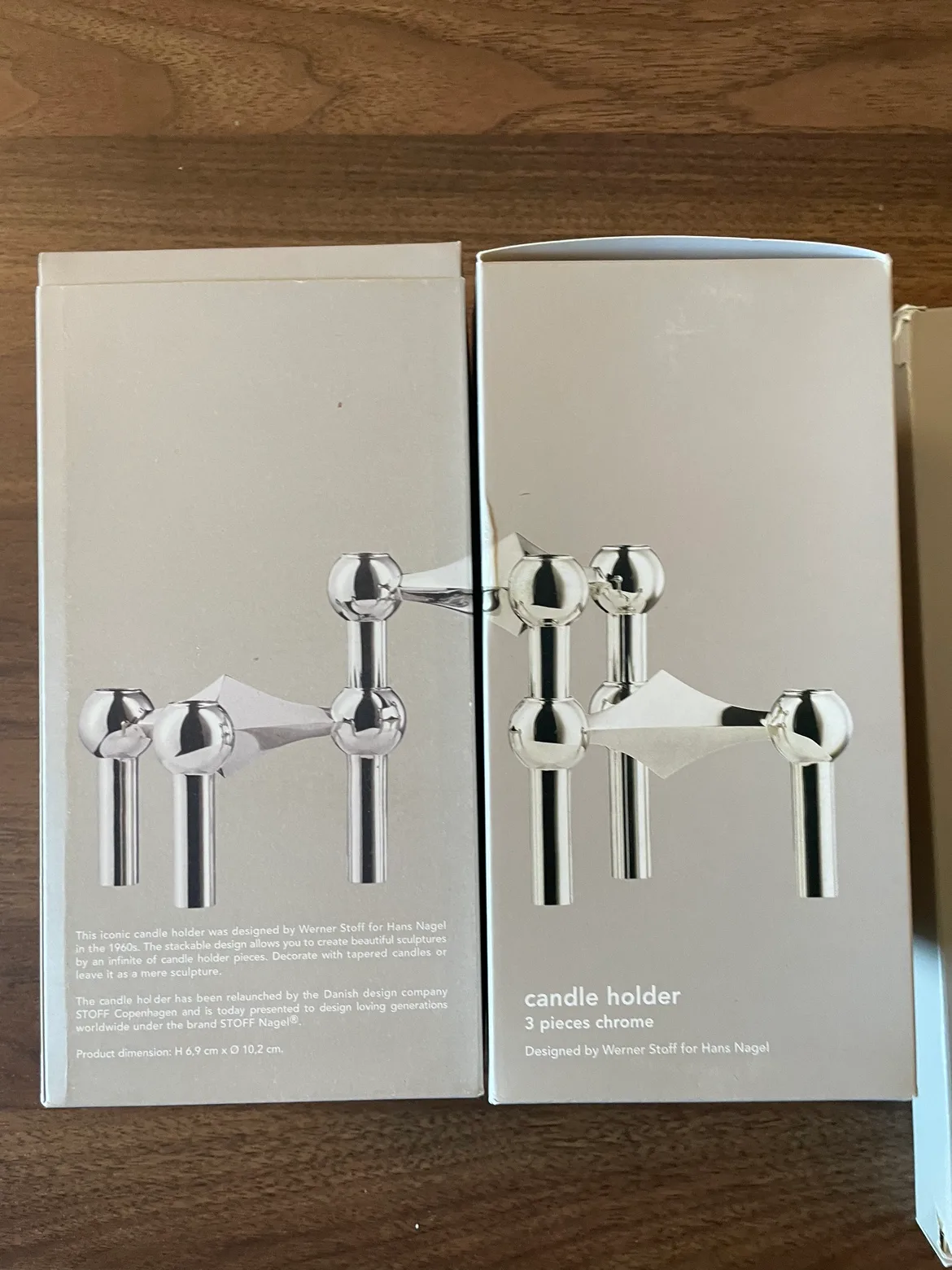 Stoff Nagel Danish designer Taper Candles and Candle Holder