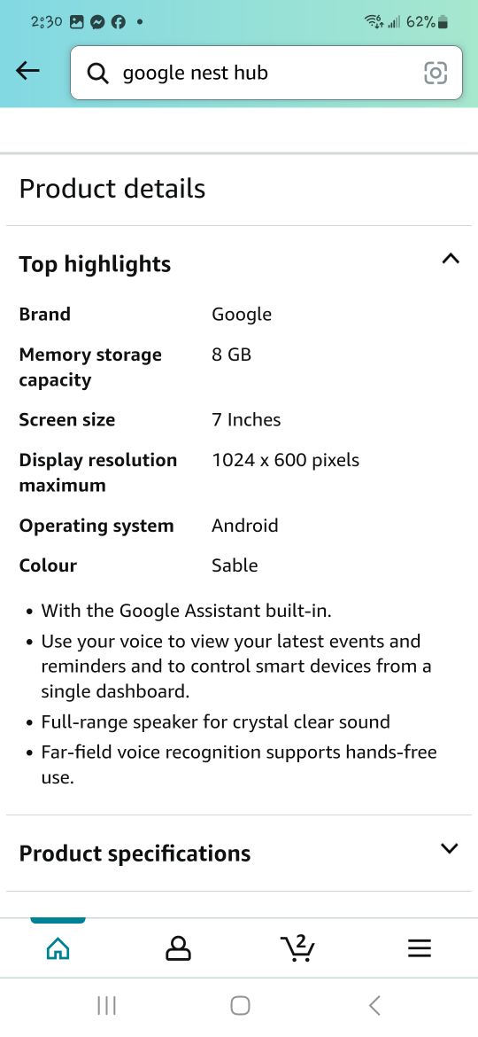 Google Nest Hub (2nd gen) - Sand
