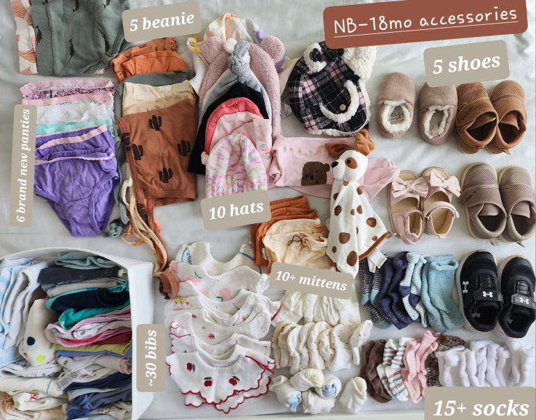 Baby Hats Bibs Mittens Shoes Bundle