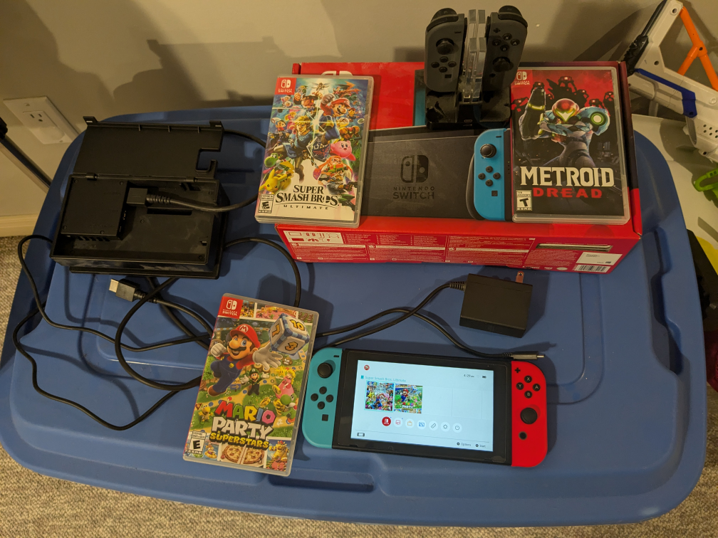 Nintendo Switch Console with Games 325