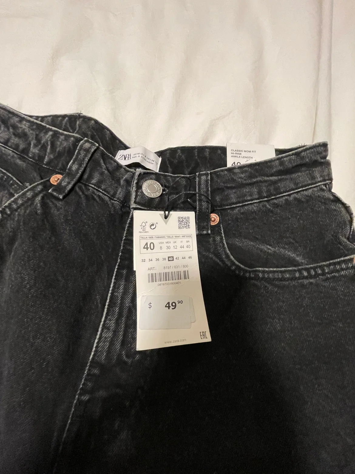 Zara Black Jeans Size 40 thumbnail