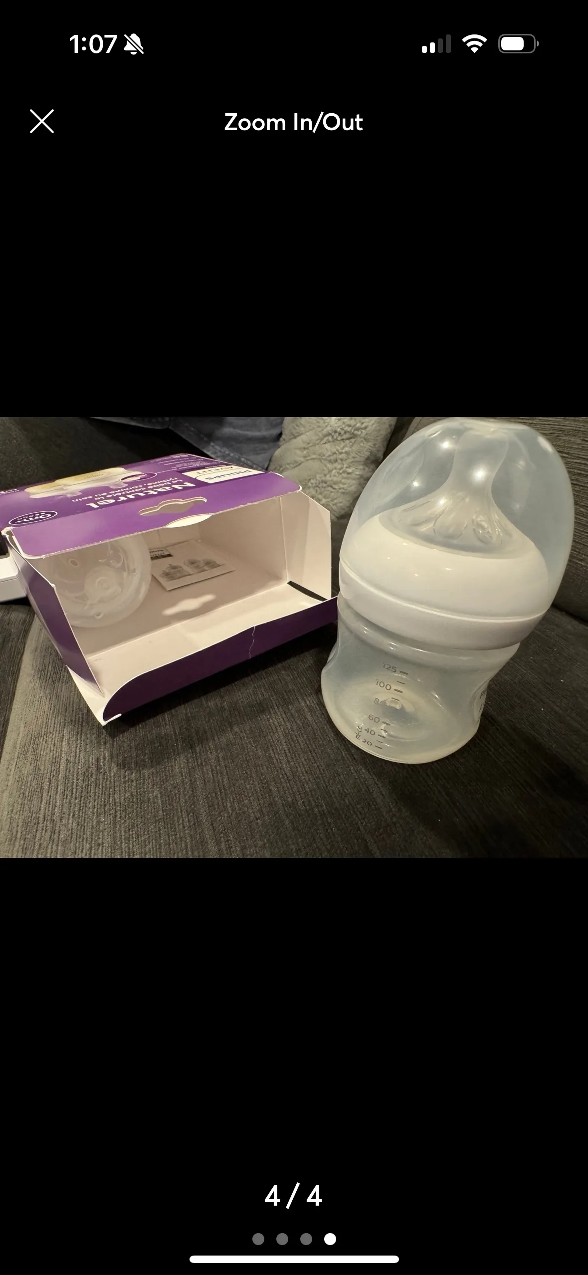 OPEN BOX Philips Avent Natural Baby Bottle (2 pack) 4oz/125ml image indicator(4)