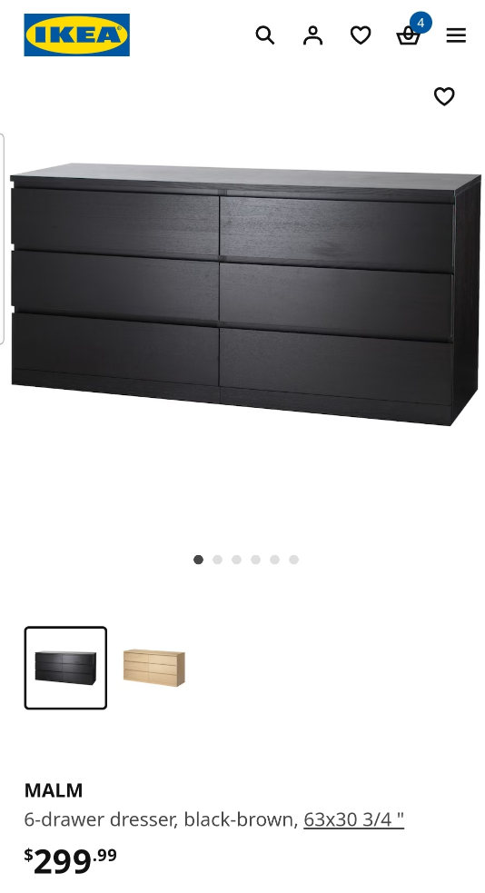 IKEA MALM 6-Drawer Dresser
