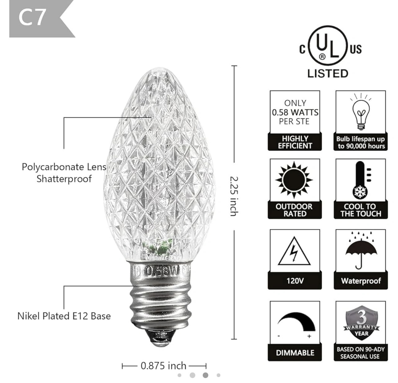 25 pcs  Christmas Lights replacement bulbs - photo 3