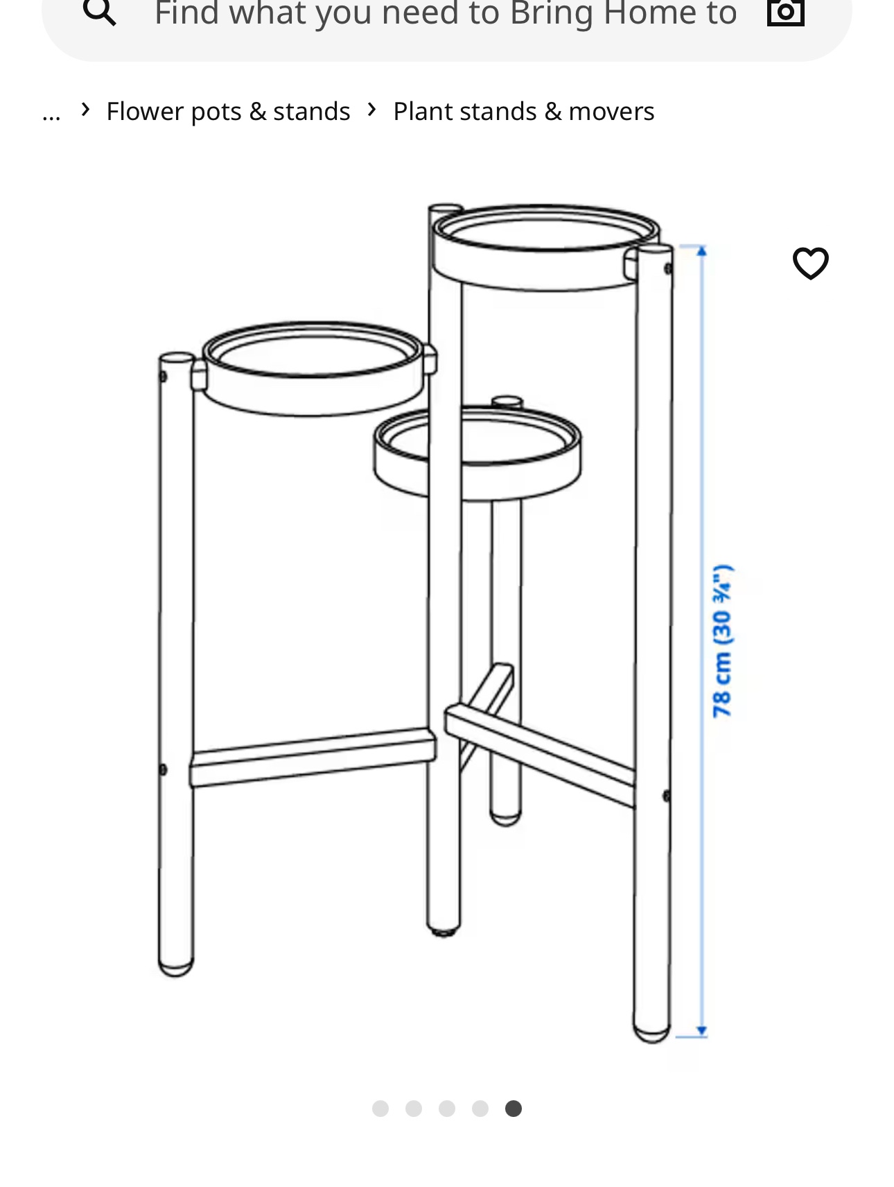 SATSUMAS Plant stand, bamboo/white, 78 cm (30 ¾ ") - photo 2