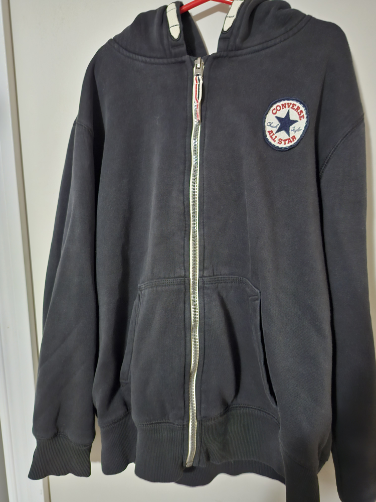 $5 Converse All Star Black Zip Up Hoodie Size L
