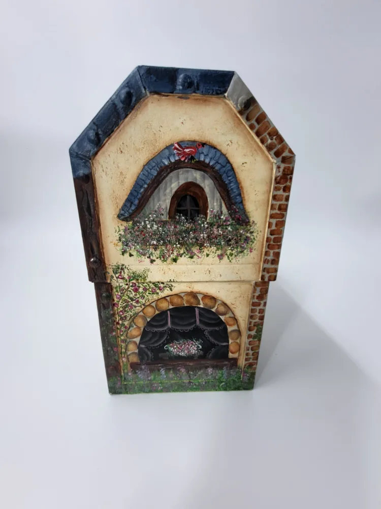 Beautiful Hand-Painted Cottage Style Metal Box image indicator(4)