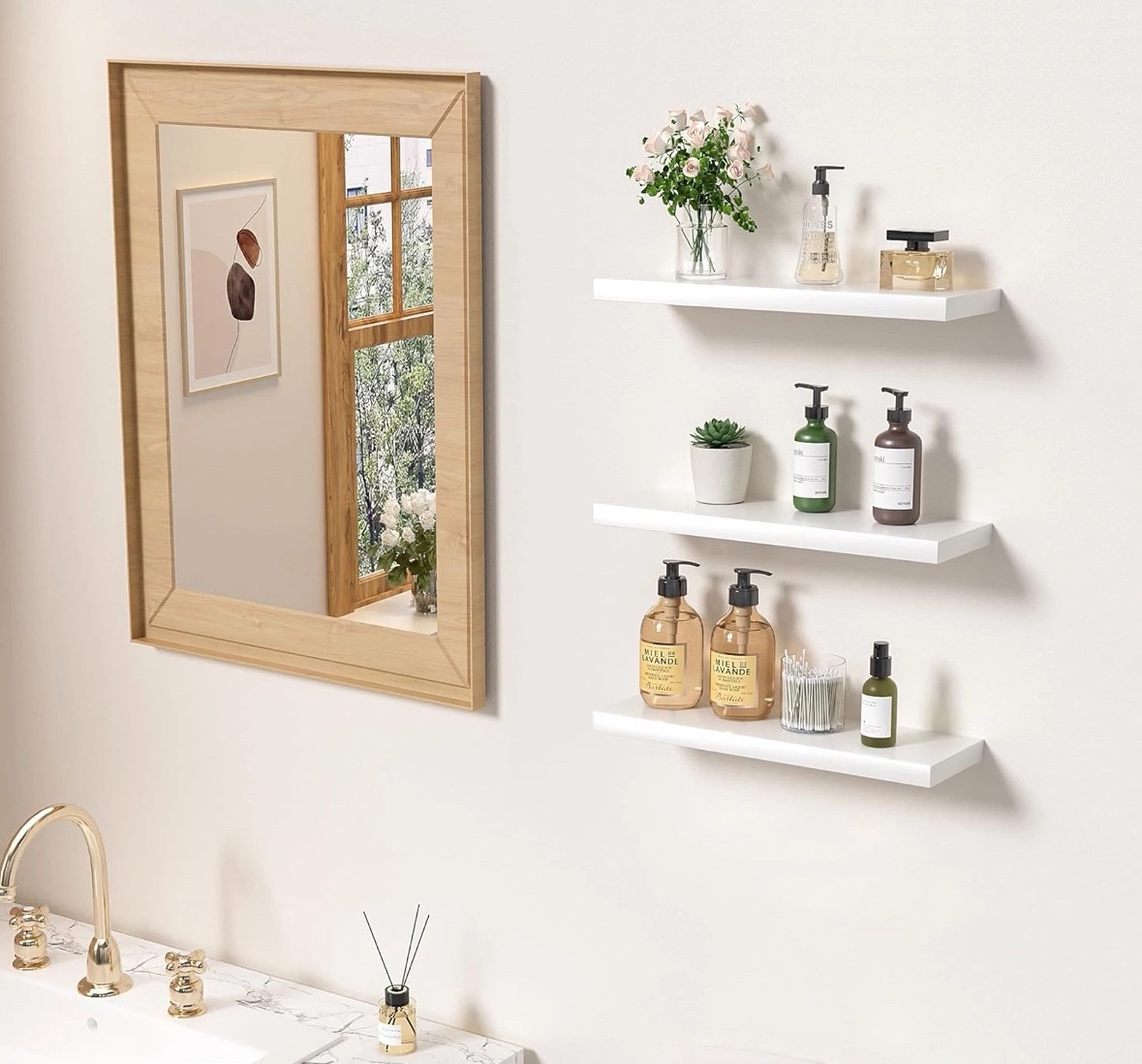 New White Floating Shelves set of 3 - photo 2