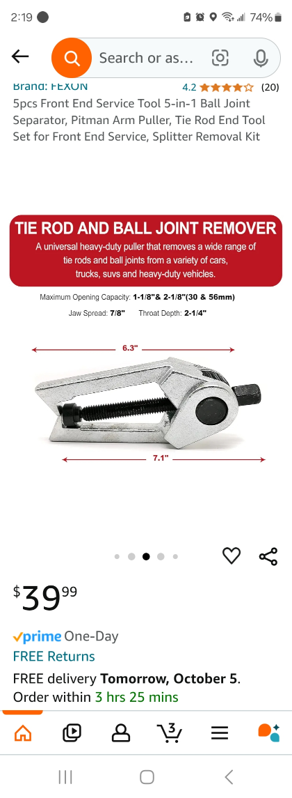 5pcs Front End Service Tool 5-in-1 Ball Joint Separator - photo 5