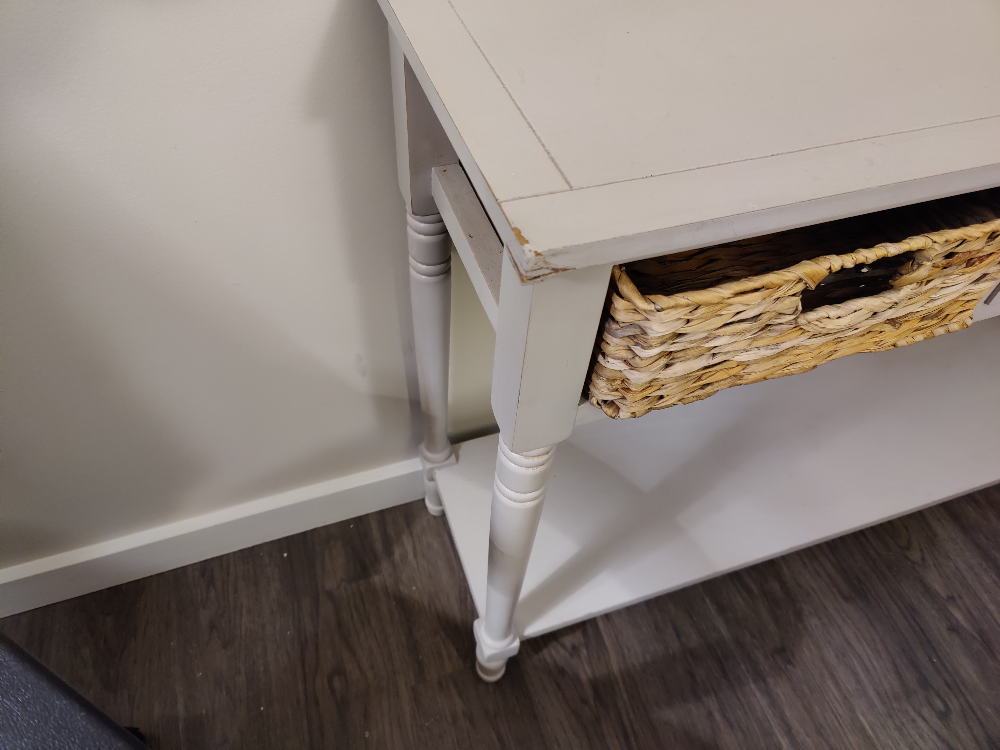 Cream Console Table with Storage - photo 3