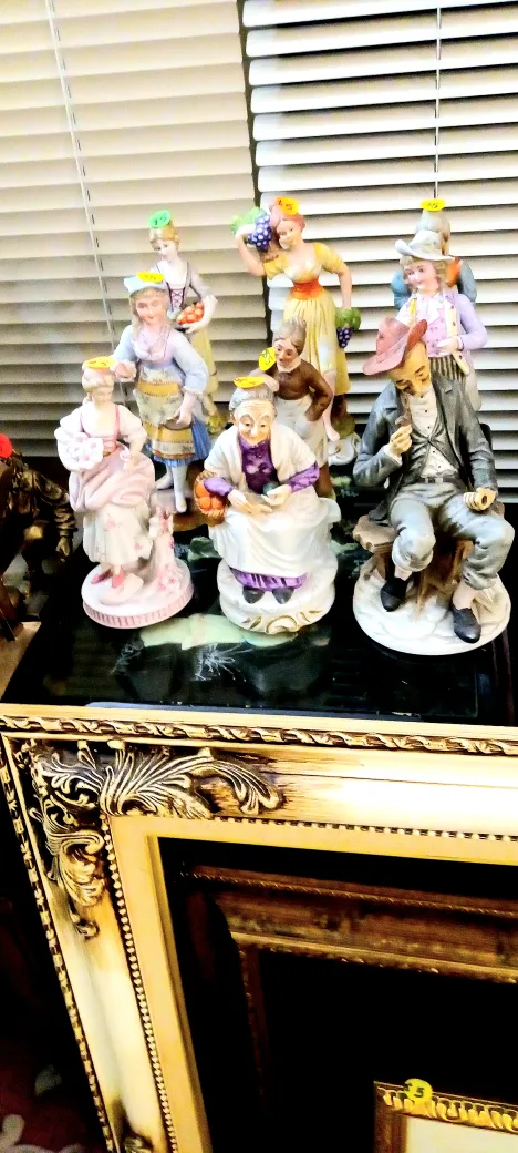 many antique porcelain figurines, statues on sale, $5, $10, $15. image indicator(7)