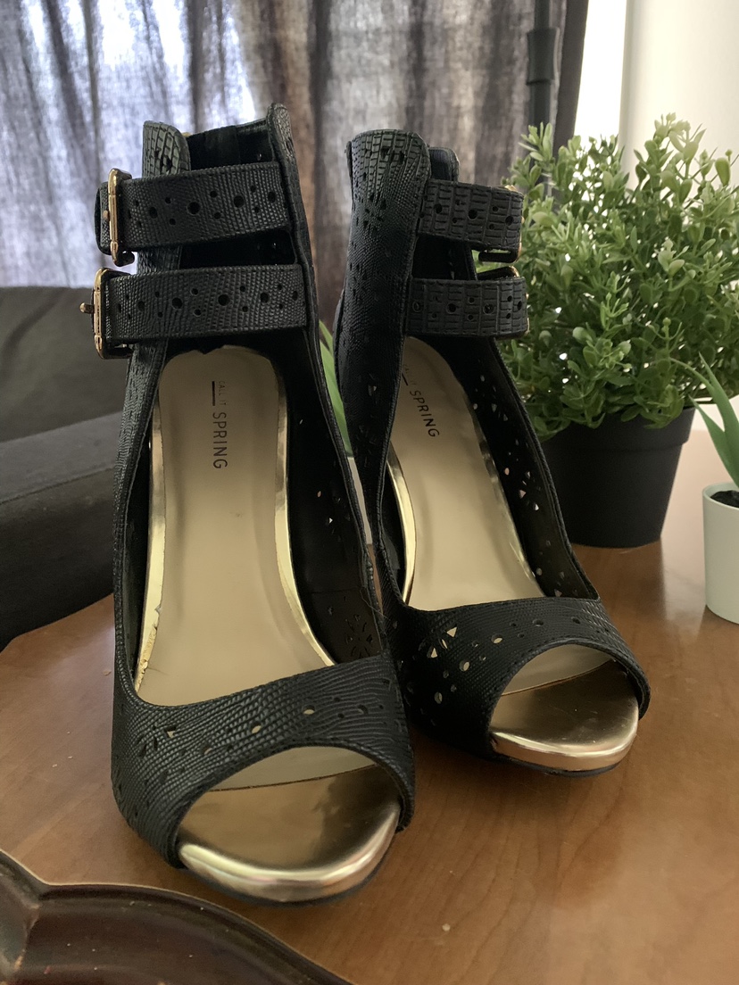 Black Cut Out Heels - photo 2
