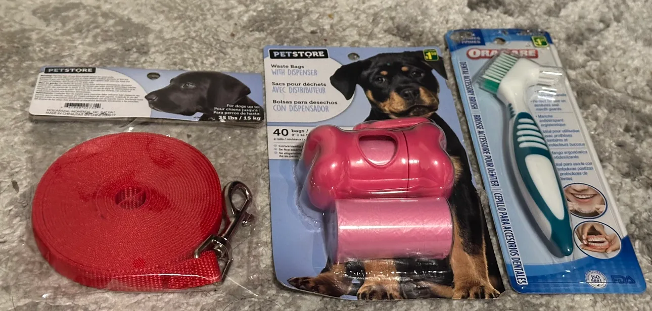 Dog supplies. Brand new and sealed for $3 total thumbnail
