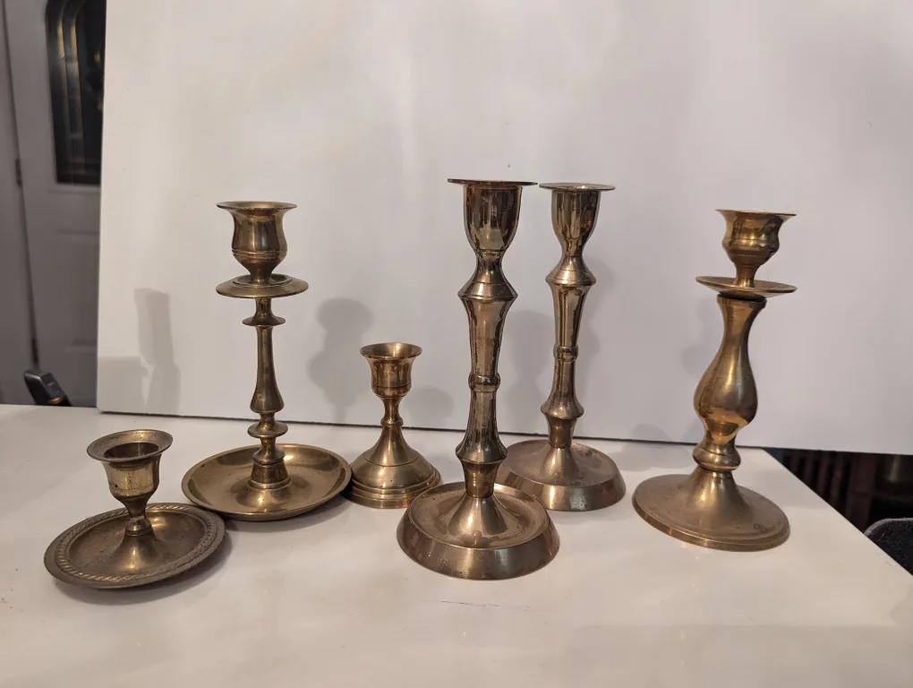 Brass candle holders thumbnail