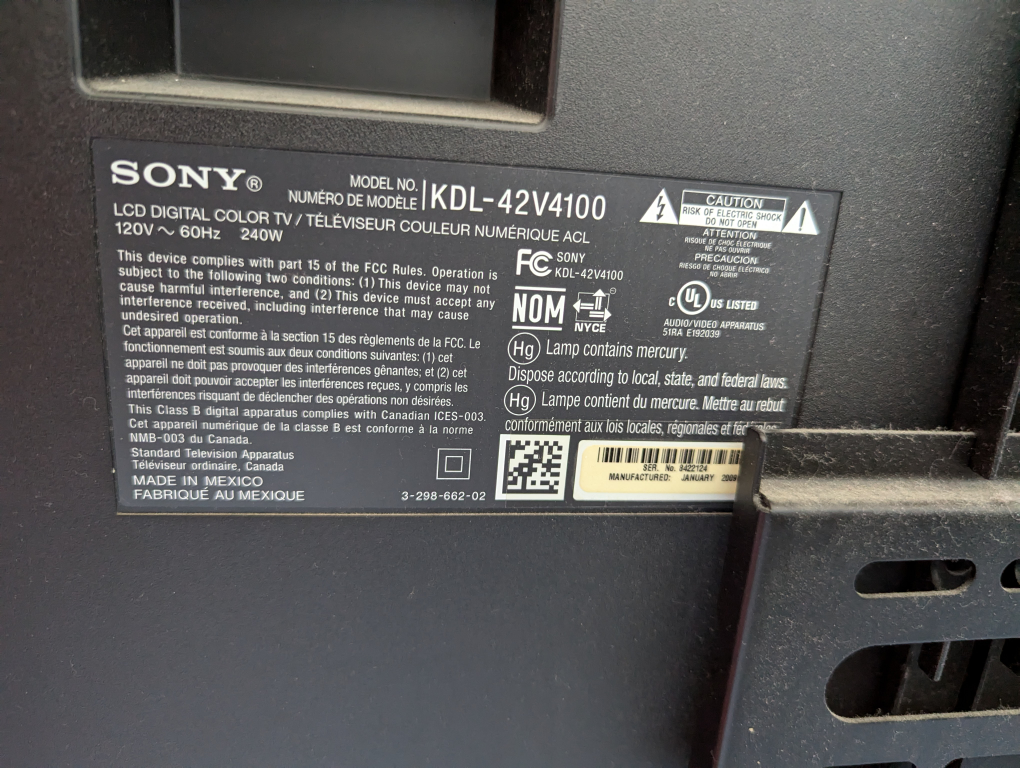 Sony 42 Inch LCD TV - photo 2