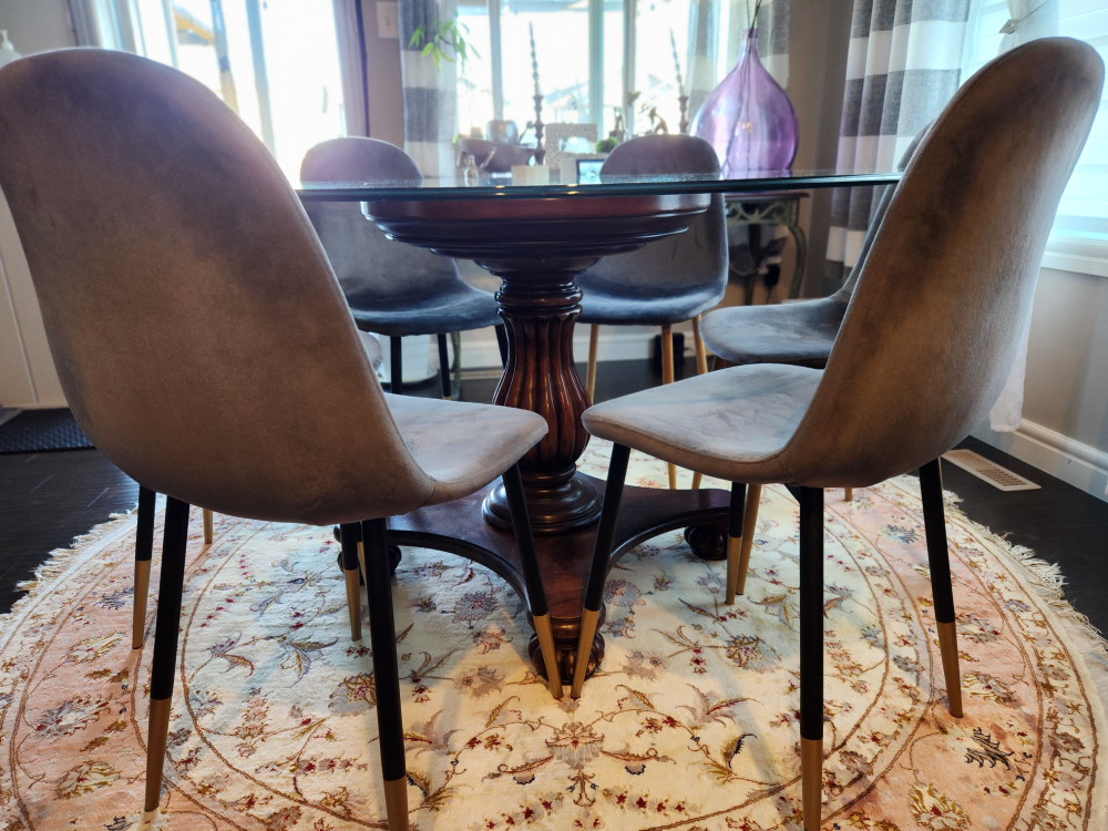 Glass dining table and six chairs - photo 2