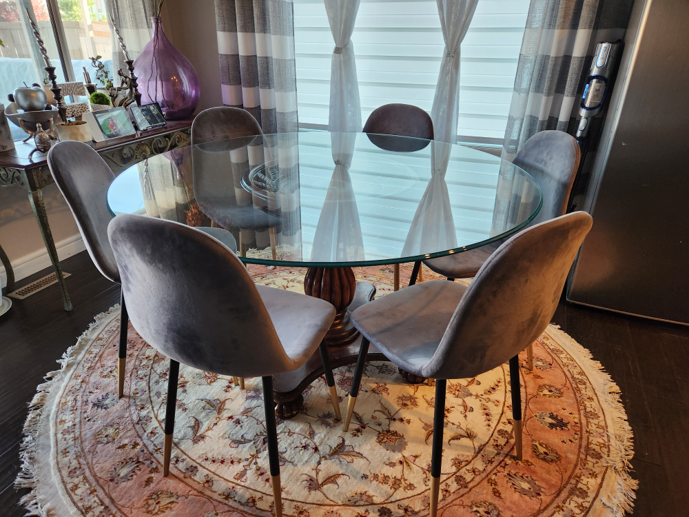 Glass dining table and six chairs - photo 3