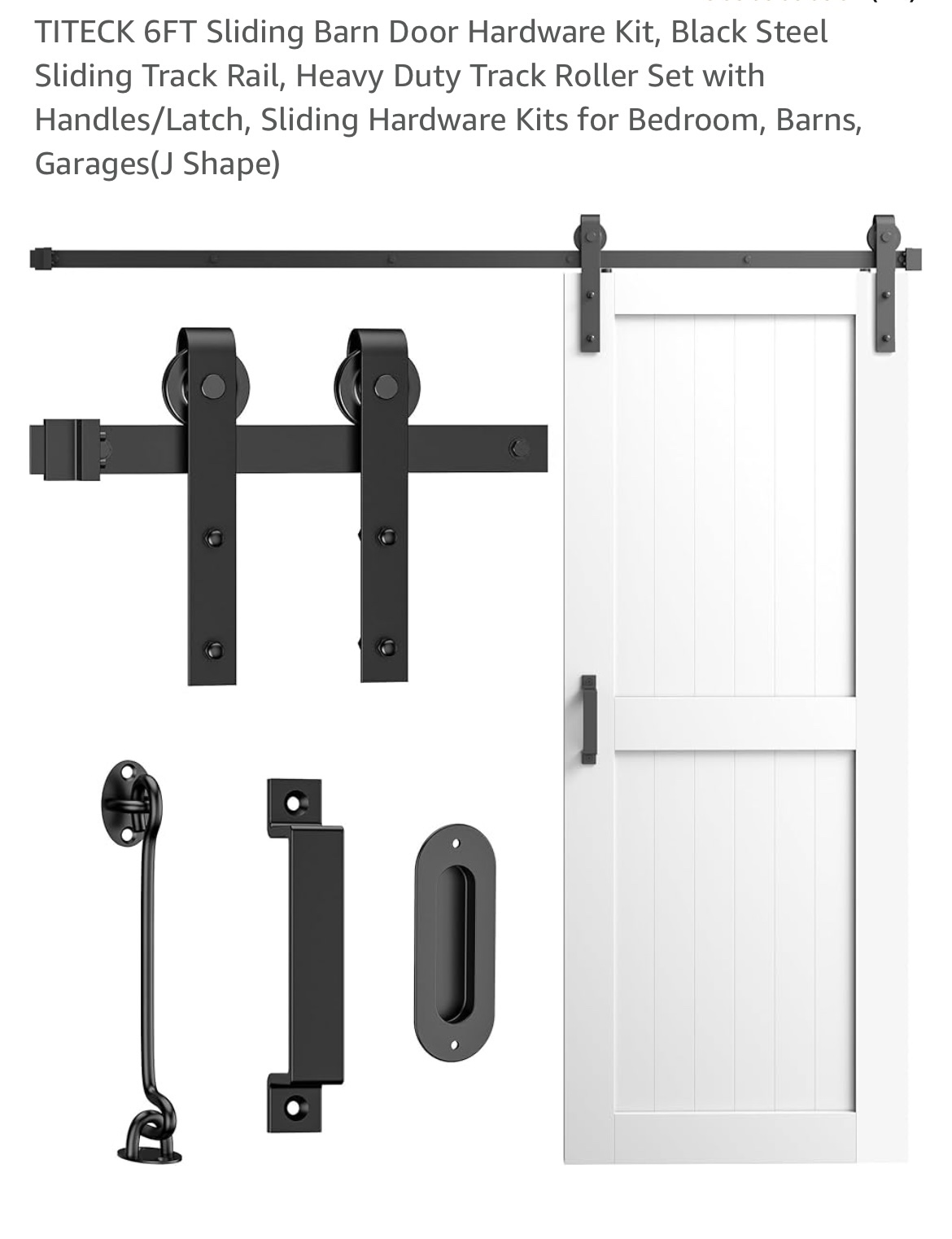 Black Steel Sliding Barn Door Hardware Kit - photo 2