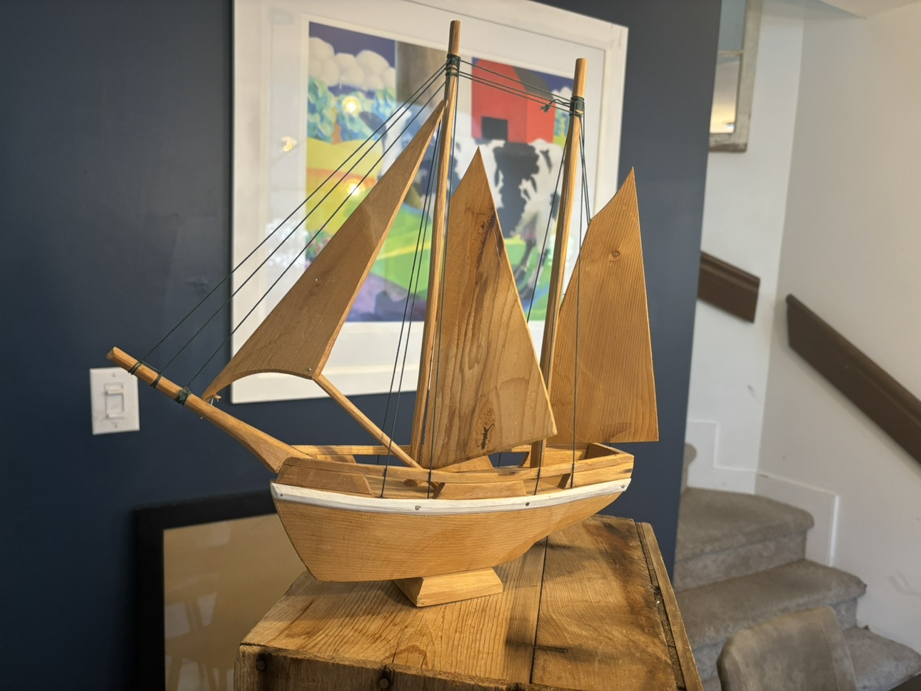 Wooden Sailboat Model