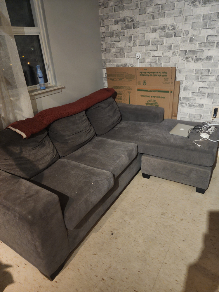 Grey Sectional Sofa with Ottoman - photo 3