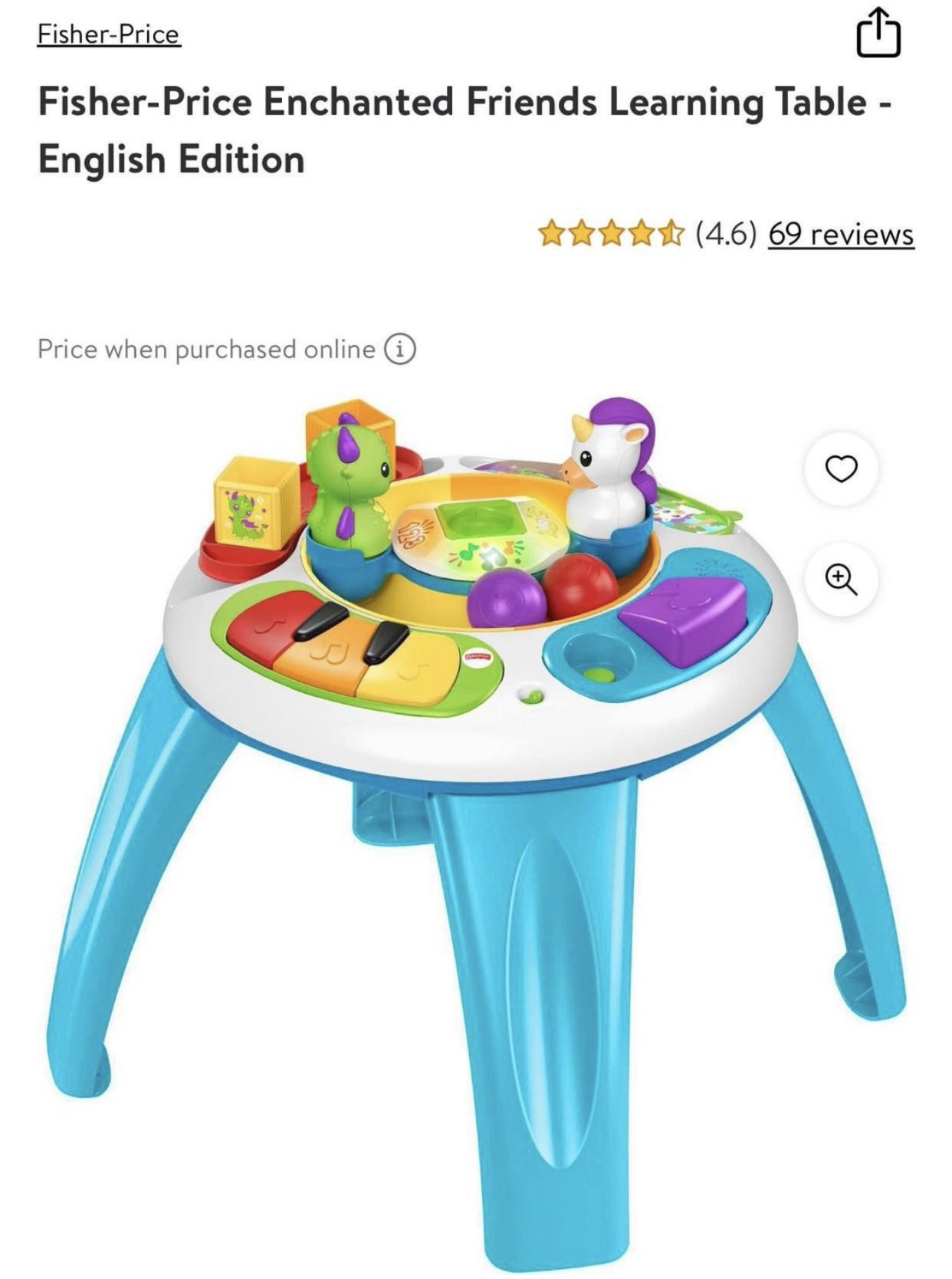 Fisher-Price Enchanted Friends Learning Table