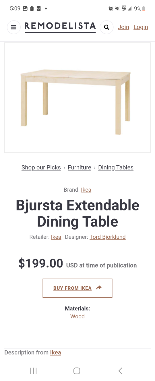 IKEA Bjursta Extendable Dining Table - photo 3