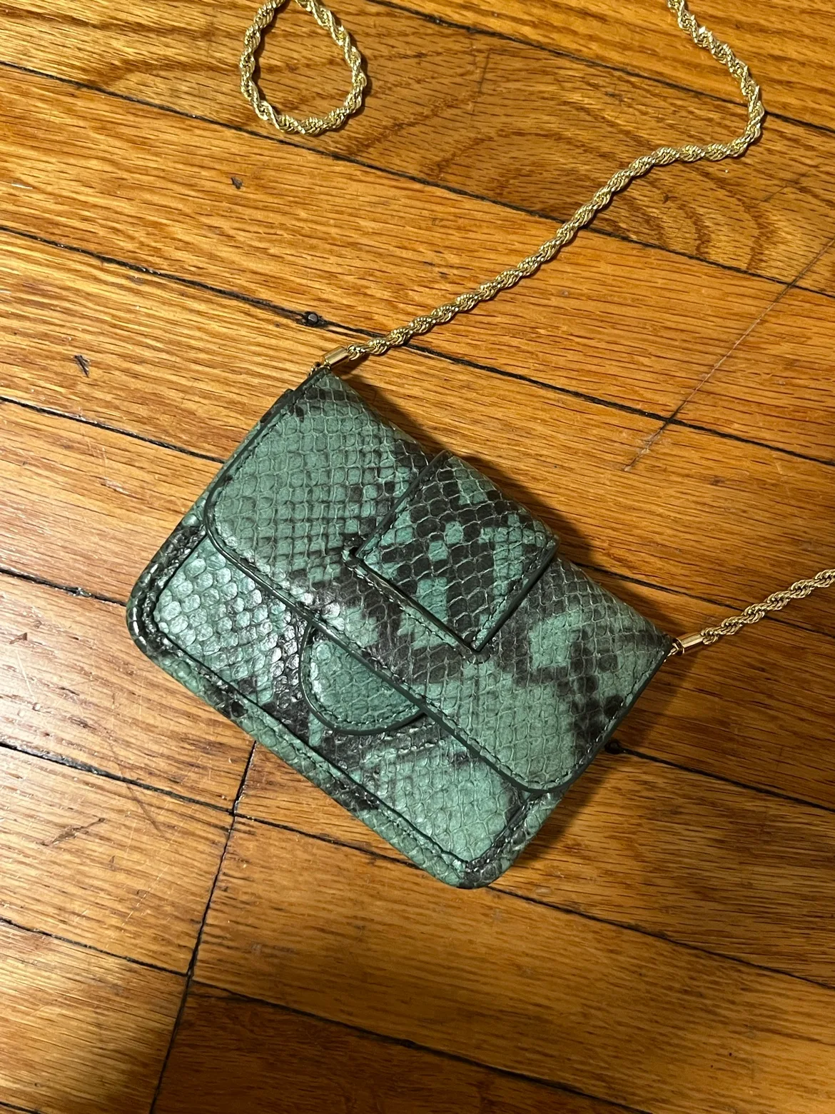 Loeffler Randall Snakeskin Chain Leather Bag/ Wallet thumbnail