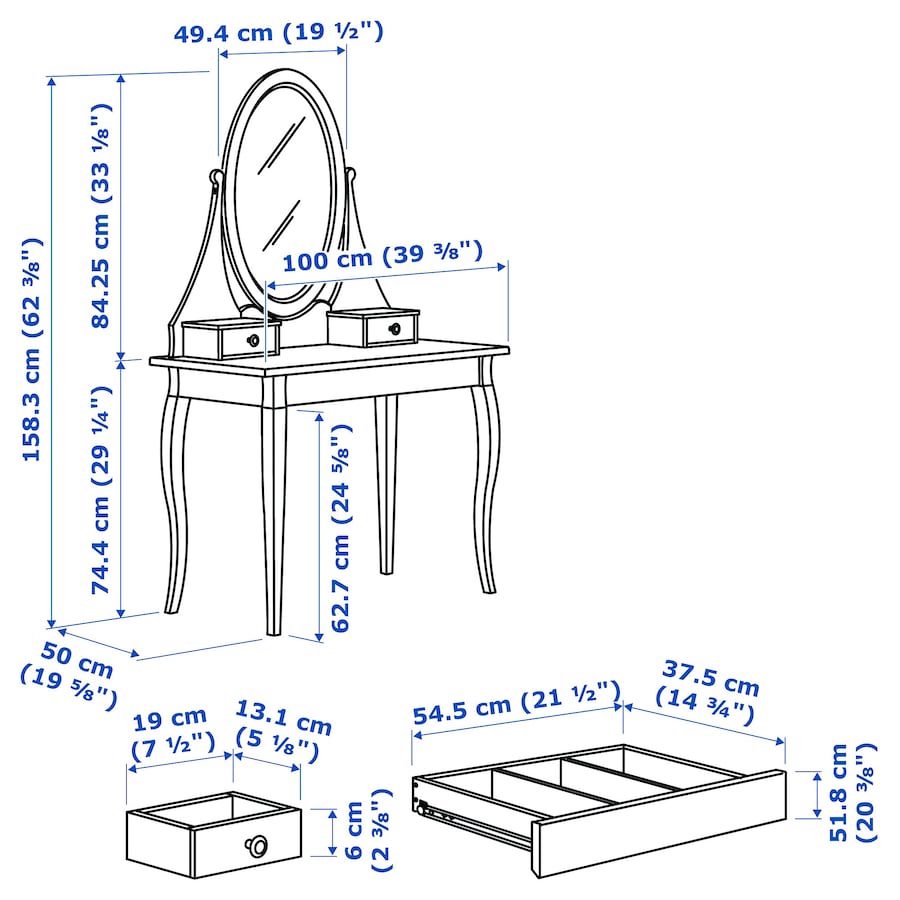 White Vanity Table with Mirror and chair - photo 4