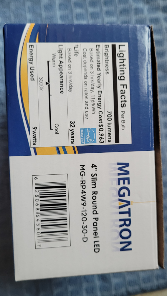 Potlights - new in box - 4" Slim Round Panel LED Light 3000K - photo 5