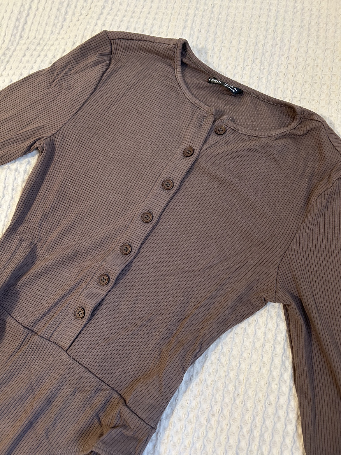 SHEIN Long Sleeve Bodysuit - Chocolate Brown - photo 3