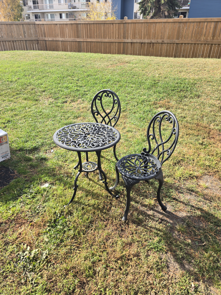 Black Patio Set with Table and Two Chairs - photo 2