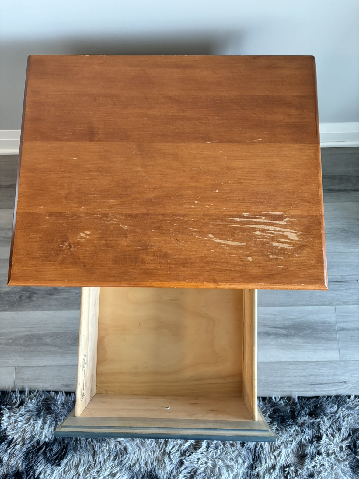 Blue Nightstand with Two Drawers