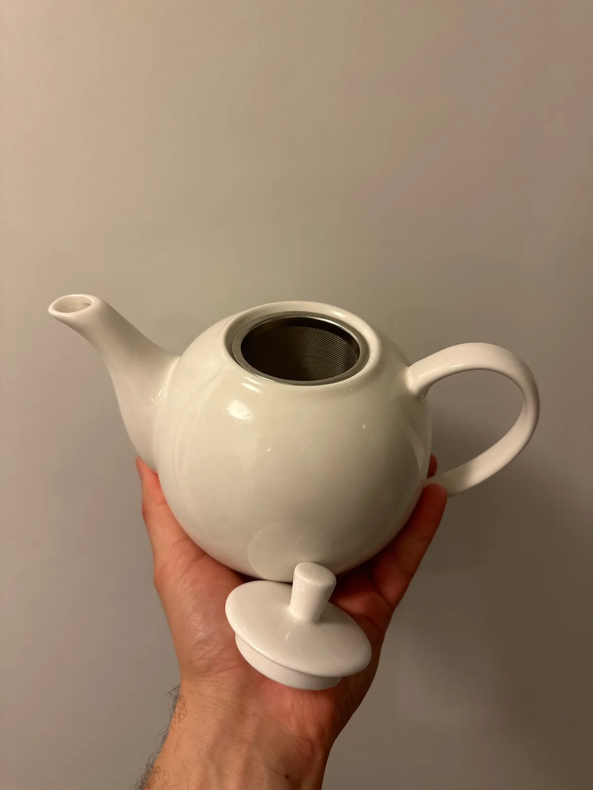 White Teapot with Infuser image indicator(2)