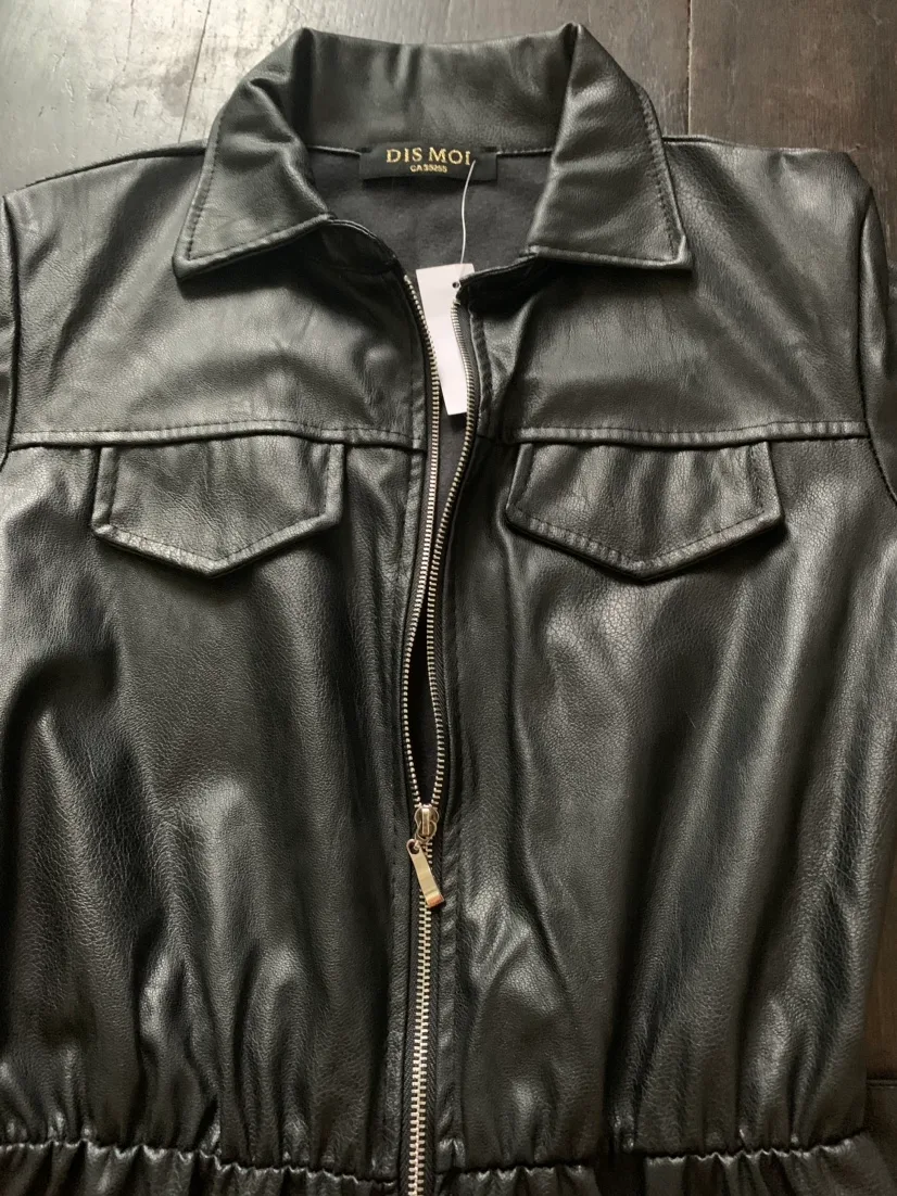 Black vegan Leather Jumpsuit size s - m from Boa boutique image indicator(6)