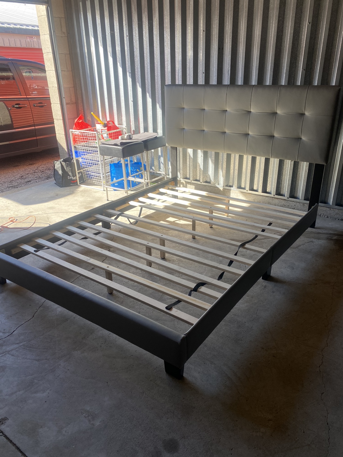 Grey Upholstered Bed Frame - photo 2