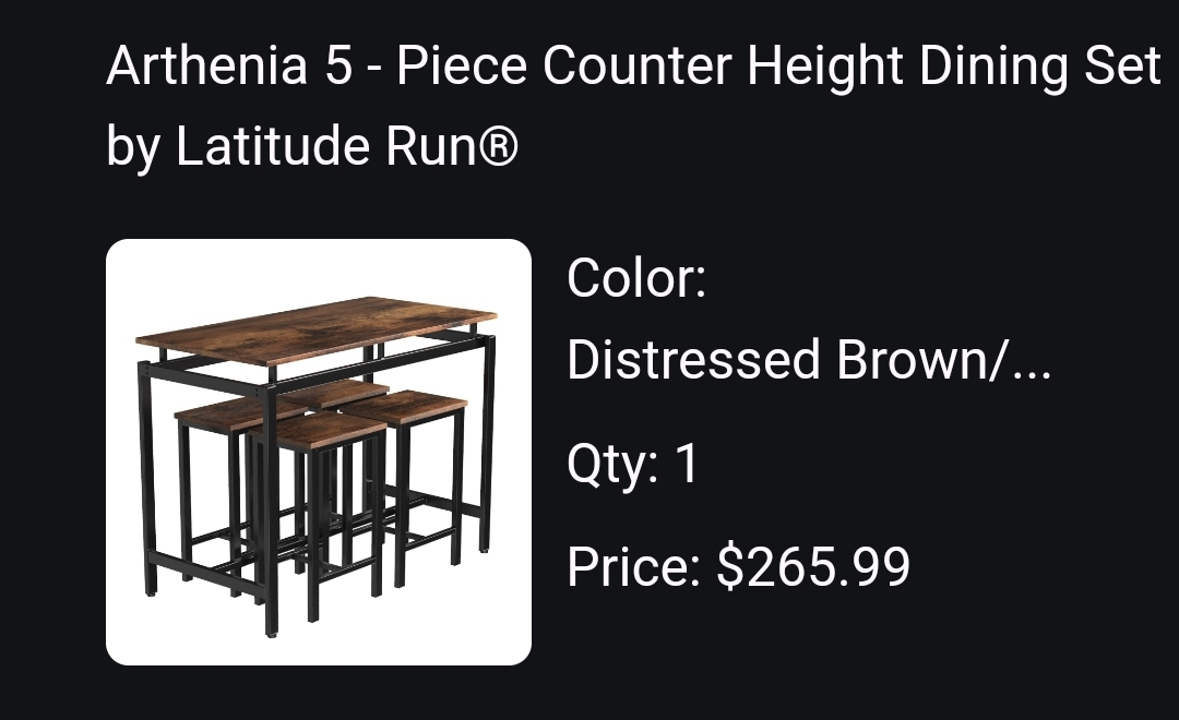 Arthenia 5-Piece Counter Height Dining Set - photo 3