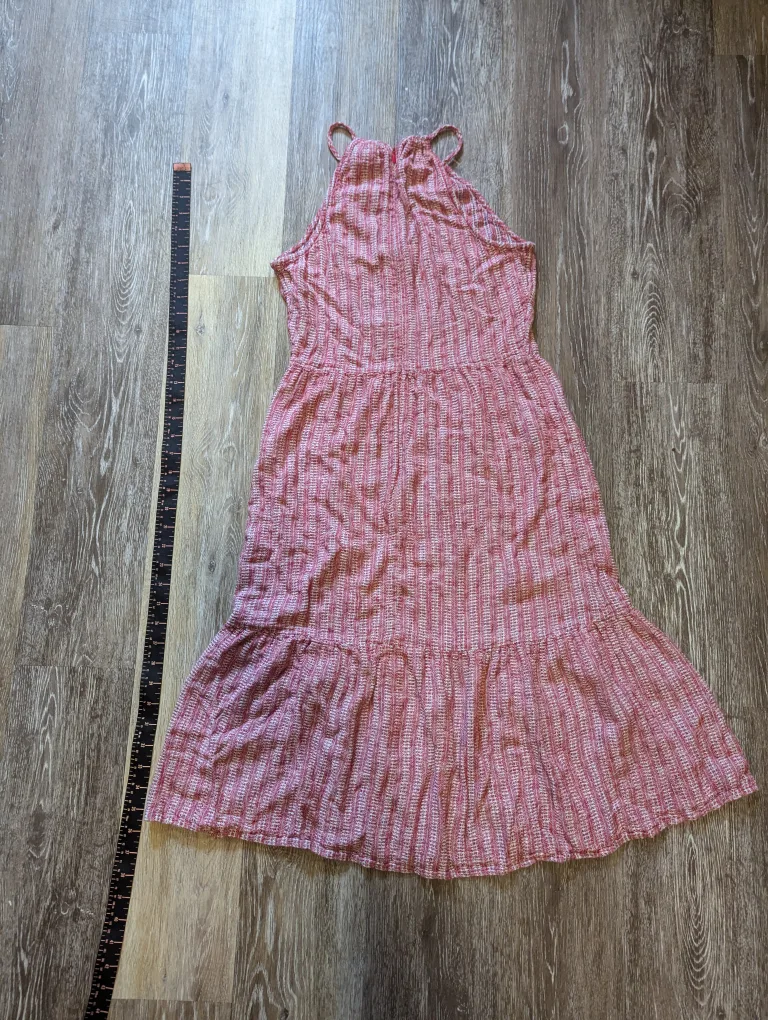 XS Red and White Striped Summer Dress image indicator(3)